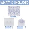 13'' Large Blue Floral Gift Bag Set with Handles, Greeting Card, White Tissue Papers and Stickers for Women Girls for Birthdays, Mother's Day, Baby shower, Valentine's Day, Bridal, Weddings, Flowers Design, 1 Pcs view 3