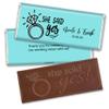 12 Pack Personalized She Said Yes Bridal Shower And Engagement Celebration Embossed Milk Chocolate Bars For Event Gifts For Guests, Elegant Giveaways, Party Favors & More view 1