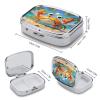 Summer Cartoon CrabMetal Pill Box 3-Compartment Portable Medication Boxs Compact Pill Case for Travel Vitamins Pill Organizer Daily Medication Storage Box view 2