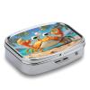 Summer Cartoon CrabMetal Pill Box 3-Compartment Portable Medication Boxs Compact Pill Case for Travel Vitamins Pill Organizer Daily Medication Storage Box view 3
