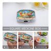 Summer Cartoon CrabMetal Pill Box 3-Compartment Portable Medication Boxs Compact Pill Case for Travel Vitamins Pill Organizer Daily Medication Storage Box view 4