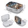 Skeleton PartyMetal Pill Box 3-Compartment Portable Medication Boxs Compact Pill Case for Travel Vitamins Pill Organizer Daily Medication Storage Box view 2