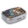 Skeleton PartyMetal Pill Box 3-Compartment Portable Medication Boxs Compact Pill Case for Travel Vitamins Pill Organizer Daily Medication Storage Box view 3