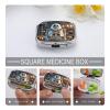 Skeleton PartyMetal Pill Box 3-Compartment Portable Medication Boxs Compact Pill Case for Travel Vitamins Pill Organizer Daily Medication Storage Box view 4