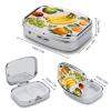 Pictures FruitMetal Pill Box 3-Compartment Portable Medication Boxs Compact Pill Case for Travel Vitamins Pill Organizer Daily Medication Storage Box view 2