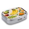 Pictures FruitMetal Pill Box 3-Compartment Portable Medication Boxs Compact Pill Case for Travel Vitamins Pill Organizer Daily Medication Storage Box view 3