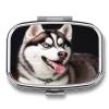 Cute Husky DogMetal Pill Box 3-Compartment Portable Medication Boxs Compact Pill Case for Travel Vitamins Pill Organizer Daily Medication Storage Box view 1