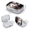 Cute Husky DogMetal Pill Box 3-Compartment Portable Medication Boxs Compact Pill Case for Travel Vitamins Pill Organizer Daily Medication Storage Box view 2