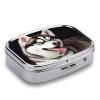 Cute Husky DogMetal Pill Box 3-Compartment Portable Medication Boxs Compact Pill Case for Travel Vitamins Pill Organizer Daily Medication Storage Box view 3