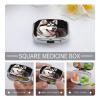 Cute Husky DogMetal Pill Box 3-Compartment Portable Medication Boxs Compact Pill Case for Travel Vitamins Pill Organizer Daily Medication Storage Box view 4