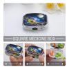 Nebula and MoonMetal Pill Box 3-Compartment Portable Medication Boxs Compact Pill Case for Travel Vitamins Pill Organizer Daily Medication Storage Box view 4