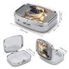 Pug CartoonMetal Pill Box 3-Compartment Portable Medication Boxs Compact Pill Case for Travel Vitamins Pill Organizer Daily Medication Storage Box view 2