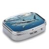 Ocean Sea Animal SharkMetal Pill Box 3-Compartment Portable Medication Boxs Compact Pill Case for Travel Vitamins Pill Organizer Daily Medication Storage Box view 3