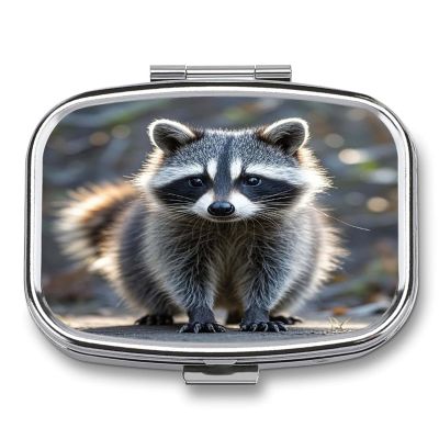 RaccoonMetal Pill Box 3-Compartment Portable Medication Boxs Compact Pill Case for Travel Vitamins Pill Organizer Daily Medication Storage Box