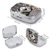 Husky DogMetal Pill Box 3-Compartment Portable Medication Boxs Compact Pill Case for Travel Vitamins Pill Organizer Daily Medication Storage Box view 2