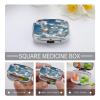 Loon BirdsMetal Pill Box 3-Compartment Portable Medication Boxs Compact Pill Case for Travel Vitamins Pill Organizer Daily Medication Storage Box view 4