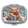 Big Bear Hugs Little Bear.Metal Pill Box 3-Compartment Portable Medication Boxs Compact Pill Case for Travel Vitamins Pill Organizer Daily Medication Storage Box view 1