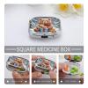 Big Bear Hugs Little Bear.Metal Pill Box 3-Compartment Portable Medication Boxs Compact Pill Case for Travel Vitamins Pill Organizer Daily Medication Storage Box view 4