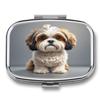 Shih Tzu DogMetal Pill Box 3-Compartment Portable Medication Boxs Compact Pill Case for Travel Vitamins Pill Organizer Daily Medication Storage Box view 1