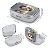 Shih Tzu DogMetal Pill Box 3-Compartment Portable Medication Boxs Compact Pill Case for Travel Vitamins Pill Organizer Daily Medication Storage Box view 2