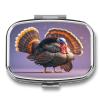 Thanksgiving TurkeyMetal Pill Box 3-Compartment Portable Medication Boxs Compact Pill Case for Travel Vitamins Pill Organizer Daily Medication Storage Box view 1