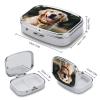 Funny Golden RetrieverMetal Pill Box 3-Compartment Portable Medication Boxs Compact Pill Case for Travel Vitamins Pill Organizer Daily Medication Storage Box view 2