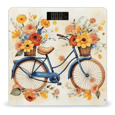 Flower Bicycle Bathroom Scale Ultra-Bright Liquid Crystal Screen Weight Scale Accurate Bathroom Body Scales for Body Weight Bathroom Pet Home Bedroom Gift-Giving