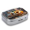 Pumpkin Head PatternMetal Pill Box 3-Compartment Portable Medication Boxs Compact Pill Case for Travel Vitamins Pill Organizer Daily Medication Storage Box view 3