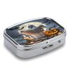 Ghost ReadingMetal Pill Box 3-Compartment Portable Medication Boxs Compact Pill Case for Travel Vitamins Pill Organizer Daily Medication Storage Box view 3