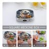 Ghost ReadingMetal Pill Box 3-Compartment Portable Medication Boxs Compact Pill Case for Travel Vitamins Pill Organizer Daily Medication Storage Box view 4