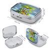 Tropical TreeMetal Pill Box 3-Compartment Portable Medication Boxs Compact Pill Case for Travel Vitamins Pill Organizer Daily Medication Storage Box view 2