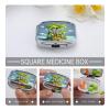 Tropical TreeMetal Pill Box 3-Compartment Portable Medication Boxs Compact Pill Case for Travel Vitamins Pill Organizer Daily Medication Storage Box view 4