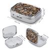 Petoskey StoneMetal Pill Box 3-Compartment Portable Medication Boxs Compact Pill Case for Travel Vitamins Pill Organizer Daily Medication Storage Box view 2