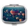 Hot Air BalloonsMetal Pill Box 3-Compartment Portable Medication Boxs Compact Pill Case for Travel Vitamins Pill Organizer Daily Medication Storage Box view 1