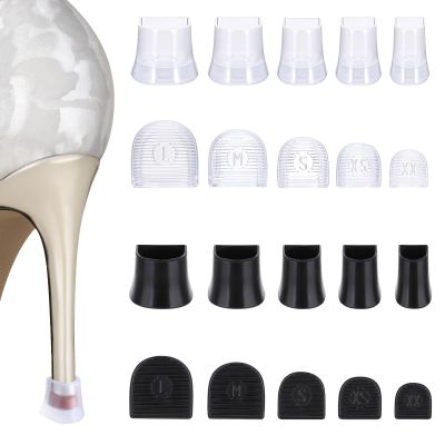 10 Pairs Heel Caps for High Heels, 5 Sizes Heel Covers for High Heel Shoes Black High Heel Protectors Non-Slip Heel Stoppers
