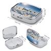 Airplane PatternsMetal Pill Box 3-Compartment Portable Medication Boxs Compact Pill Case for Travel Vitamins Pill Organizer Daily Medication Storage Box view 2