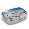 Airplane PatternsMetal Pill Box 3-Compartment Portable Medication Boxs Compact Pill Case for Travel Vitamins Pill Organizer Daily Medication Storage Box view 3
