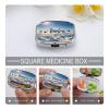 Airplane PatternsMetal Pill Box 3-Compartment Portable Medication Boxs Compact Pill Case for Travel Vitamins Pill Organizer Daily Medication Storage Box view 4