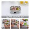 Rose and PearlsMetal Pill Box 3-Compartment Portable Medication Boxs Compact Pill Case for Travel Vitamins Pill Organizer Daily Medication Storage Box view 4