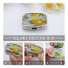 Lemon TreeMetal Pill Box 3-Compartment Portable Medication Boxs Compact Pill Case for Travel Vitamins Pill Organizer Daily Medication Storage Box view 4