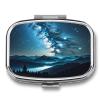 StarsMetal Pill Box 3-Compartment Portable Medication Boxs Compact Pill Case for Travel Vitamins Pill Organizer Daily Medication Storage Box view 1