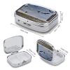 Black Ghost BatMetal Pill Box 3-Compartment Portable Medication Boxs Compact Pill Case for Travel Vitamins Pill Organizer Daily Medication Storage Box view 2