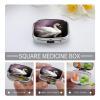 White SwanMetal Pill Box 3-Compartment Portable Medication Boxs Compact Pill Case for Travel Vitamins Pill Organizer Daily Medication Storage Box view 4