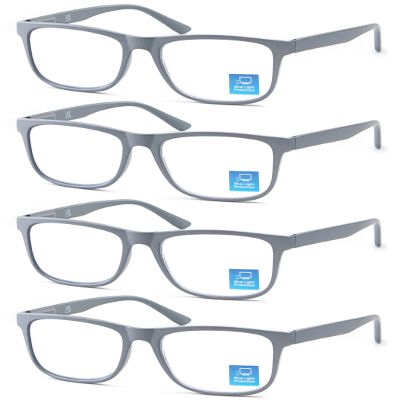 OLOMEE Matte Gray Reading Glasses for Men Blue Light Blocking Large Readers +2.25 Oversized Wide Cheaters for Big Head/Large Face