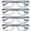 OLOMEE Matte Gray Reading Glasses for Men Blue Light Blocking Large Readers +2.25 Oversized Wide Cheaters for Big Head/Large Face view 2