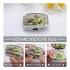 Green Floral DesignMetal Pill Box 3-Compartment Portable Medication Boxs Compact Pill Case for Travel Vitamins Pill Organizer Daily Medication Storage Box view 4