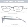 OLOMEE Matte Gray Reading Glasses for Men Blue Light Blocking Large Readers +5.00 Oversized Wide Cheaters for Big Head/Large Face view 3