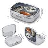 Animals in The MoonlightMetal Pill Box 3-Compartment Portable Medication Boxs Compact Pill Case for Travel Vitamins Pill Organizer Daily Medication Storage Box view 2