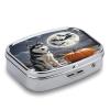 Animals in The MoonlightMetal Pill Box 3-Compartment Portable Medication Boxs Compact Pill Case for Travel Vitamins Pill Organizer Daily Medication Storage Box view 3