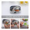 Animals in The MoonlightMetal Pill Box 3-Compartment Portable Medication Boxs Compact Pill Case for Travel Vitamins Pill Organizer Daily Medication Storage Box view 4
